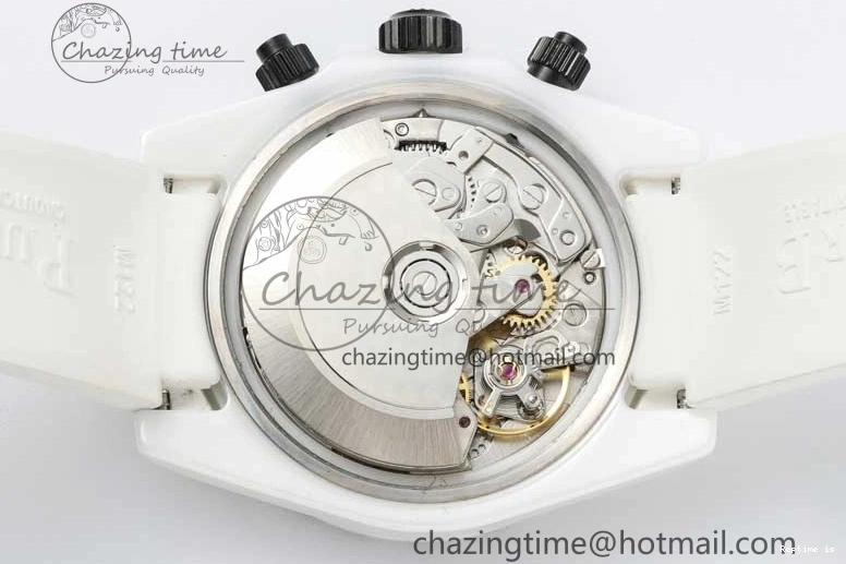 1223 FashionForward Daytona White Ceramic 5GF Best Edition White Black Dial on White Rubber Strap A 2329